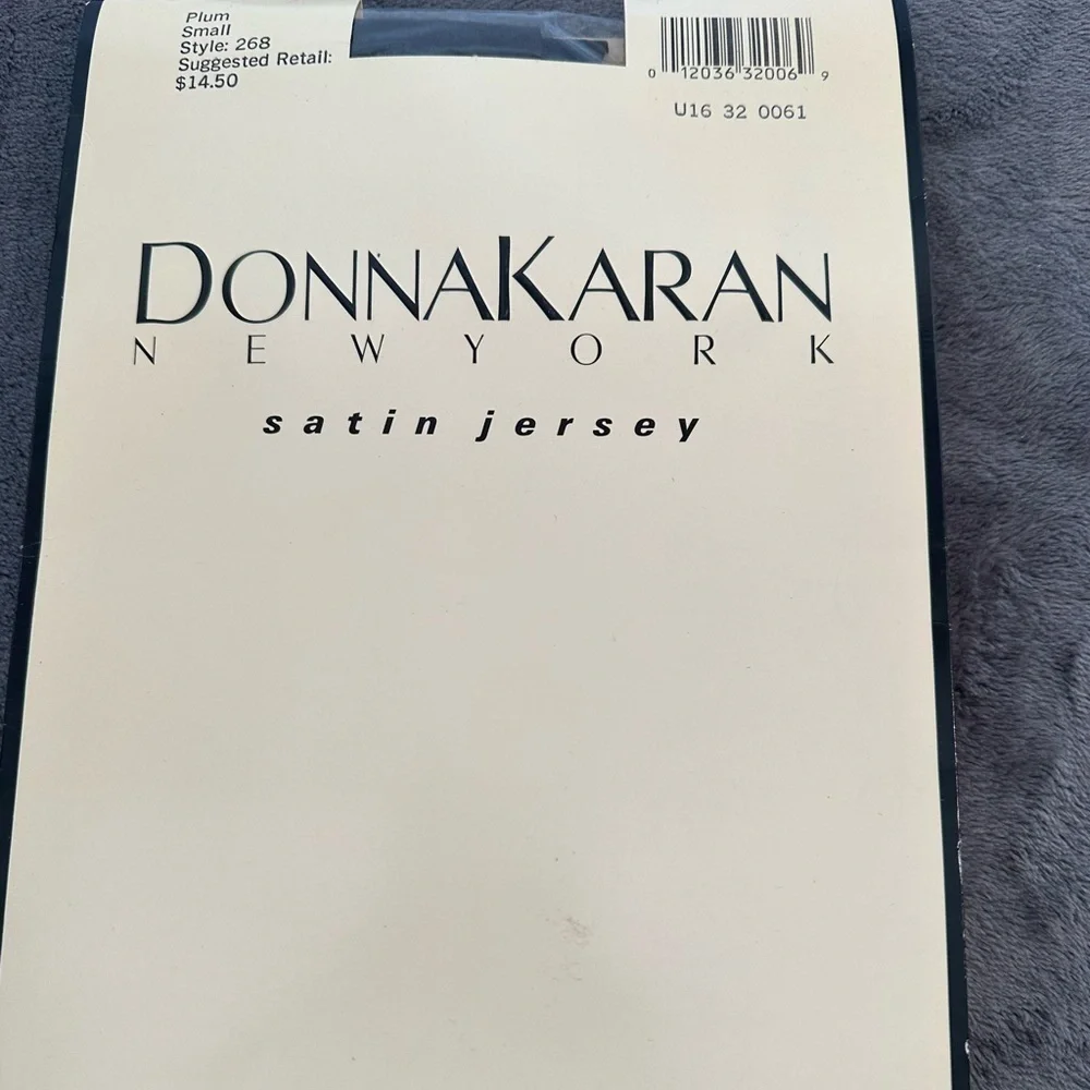 Donna Karan New York‎ Satin Jersey Hosiery Plum Small  268 Vintage 1992 Tights